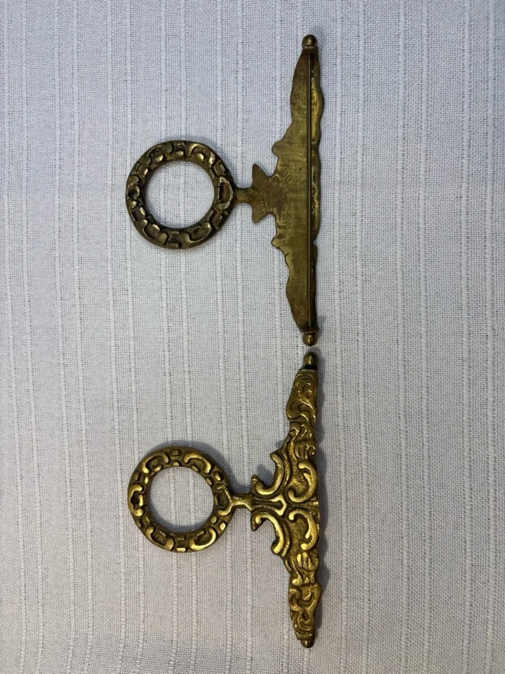 Vintage Solid Brass Ornate Bell Pull Tapestry Hangers Top & Bottom